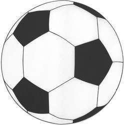 6x Ronde placemats/tafel onderleggers voetbal print 34 cm - Placemats