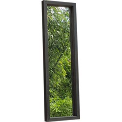 Livingfurn - Spiegel Charcoal - 150x45x8 cm - Zwart - Teakhout