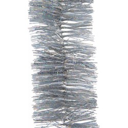 2x Zilveren glitter kerstboomslinger 270 cm - Kerstslingers