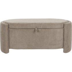 Opbergbank Grijs Stof - 108x44x47cm - Halbankje - Miro