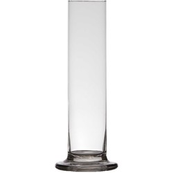 Luxe stijlvolle 1 bloem vaas/vazen 25 x 6 cm transparant glas - Vazen