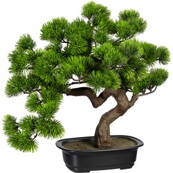 Kopu® Kunstplant Bonsai 40 cm Pijnboom met zwarte Pot - Bonsai boompje