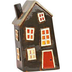 Lichthuis van aardewerk, Kleurrijk (B/H/D) 14x22x9cm