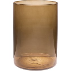 Bloemenvaas Neville - lichtbruin transparant - glas - D18 x H25 cm - Vazen
