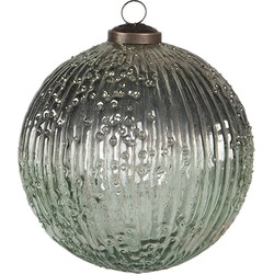 Clayre & Eef Kerstbal XL  Ø 13x13 cm Groen Glas Rond Kerstboomversiering