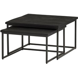 Black Cuba vierkante salontafel set van 2 Big