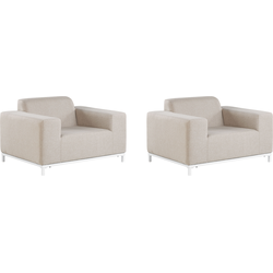 Beliani ROVIGO - Fauteuil-Beige-Polyester