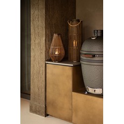 PTMD Lantaarn Zafria - 24x24x70 cm - Glas - Bruin