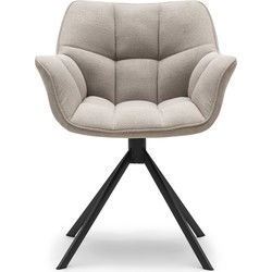 Riviera Maison Carnaby Dining Armchair Turning Leg, belgium weave, light flax