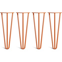 The Hairpin Leg Co. – Hairpin Legs – Salontafel – 35cm – 10mm - Salontafel Poten – 3 Staven - Oranje