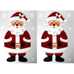 2x Kinderkamer kerst raamstickers kerstman 28,5 x 40 cm - Feeststickers