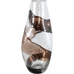 PTMD Lisee Brown solid glass vase line frost L