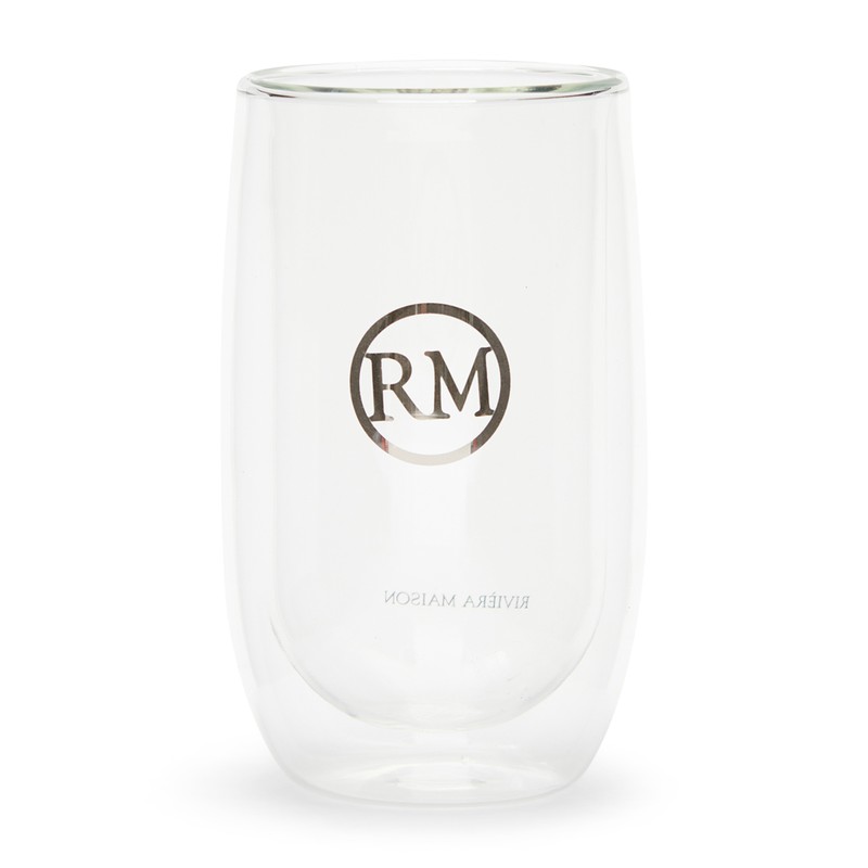 Riviera Maison dubbelwandig theeglas, koffieglas met RM logo - Love RM Double Wall Glass - Transparant - Glas 330 ml - 