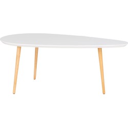 Vado Coffee Table - Coffee table, white with natural legs, 60x110x45 cm