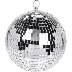 Kerstversiering/kerstdecoratie zilveren decoratie disco kerstballen 12 cm - Kerstbal