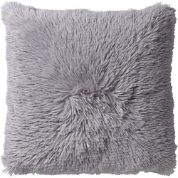 Dutch Decor FLUFFY - Sierkussen 60x60 cm - superzacht - XL kussen - Micro Chip - lichtgrijs - Dutch Decor