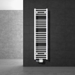 ECD Germany Badkamerradiator middenaansluiting 300 x 1400 mm wit recht met thermostaat en aansluitset universele