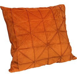 QUVIO Kussenhoes met grafisch patroon - 50 x 50 cm - Fluweel - Oranje