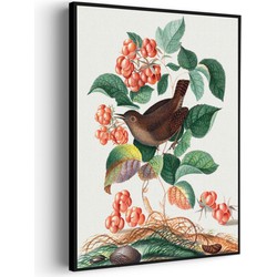 Muurwerken Akoestisch Schilderij - Prent Natuur Vogel en Bloemen 08 - Geluidsdempend Wandpaneel - Wanddecoratie - Geluidsisolatie - PRO (AW 0.90) L (72X100)