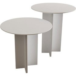 Set van 2 ronde salontafels H45 / H55 cm - LEO