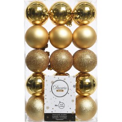 Decoris kerstballen - 30x st - goud - kunststof - 6 cm - Kerstbal