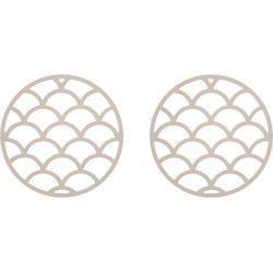 Krumble Pannenonderzetter met schubben patroon - Beige - Set van 2