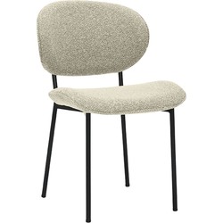 LABEL51 Eetkamerstoel Senn - Naturel - Boucle - Black Frame