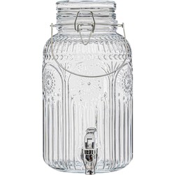 5Five Drank/water/sap dispenser Marbella - 3.8 Liter - deco glas - Drankdispensers