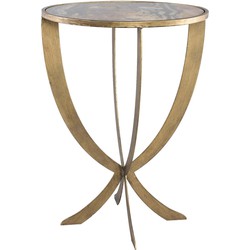 PTMD Laiko Ronde Bijzettafel Ster - H62 x Ø45 cm - Metaal - Bruin