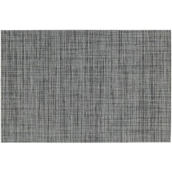 6x Onderlegger met geweven print grijs 45 x 30 cm - Placemats