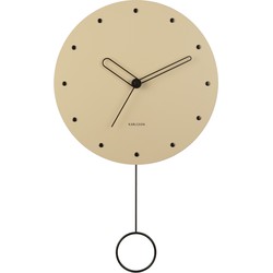 Karlsson - Wandklok Studs Pendulum - Zandbruin- Ø30cm