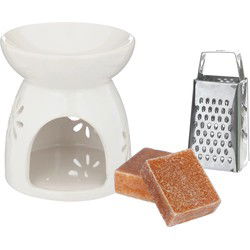 Amberblokjes/geurblokjes cadeauset - amber geur - inclusief geurbrander en mini rasp - Geurbranders