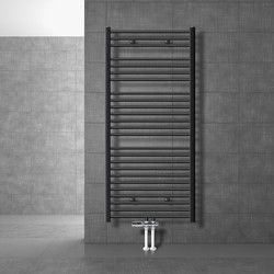 Badkamerradiator Sahara 750 x 1500 mm antraciet gebogen + middenaansluiting