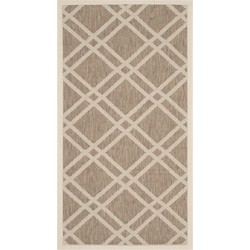 Safavieh Trellis Indoor/Outdoor Woven Area Rug, Courtyard Collection, CY6923, in Brown & Bone, 79 X 152 cm