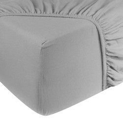 DoubleDry Hoeslaken Jersey 100% Katoen - Tweepersoons 180x200 cm - Zacht & Huidvriendelijk - Rondom Elastiek - Lichtgrijs