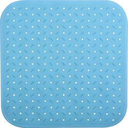 MSV Douche/bad anti-slip mat badkamer - rubber - turquoise - 54 x 54 cm - Badmatjes