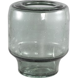 PTMD Vika Grey glass vase clear design round S