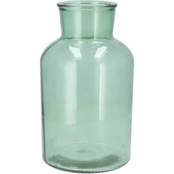 DK Design Bloemenvaas melkbus fles - helder glas zeegroen - D17 x H30 cm - Vazen