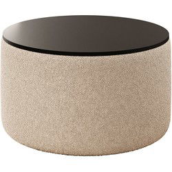 Meubella - Salontafel Marcio - Beige teddystof - Boucle  - 75 cm
