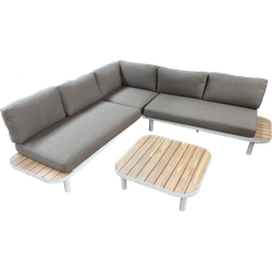 Moa cornerset oyster/acacia incl. naturel bruine kussens