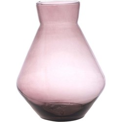 Hakbijl Glass Bloemenvaas Alexandra - transparant mauve - eco glas - D19 x H25 cm - Vazen