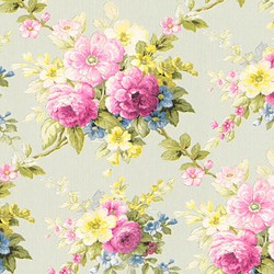 A.S. Création behang vintage bloemen roze, groen en geel - 53 cm x 10,05 m - AS-345083