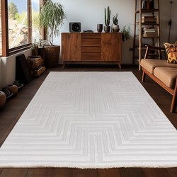 Arte Designer Vloerkleed Laagpolig Luxe Tapijt - Woonkamer Slaapkamer -  Creme- 200x290 CM