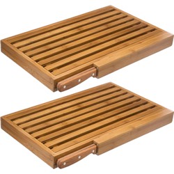 5Five Brood snijplank - 2x - met kruimel opvangbak - 44 x 27 cm - Snijplanken