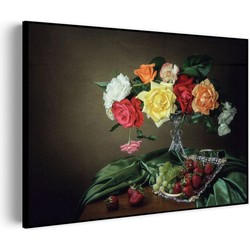 Muurwerken Akoestisch Schilderij - Modern Stil Leven Bloemen 01 - Geluidsdempend Wandpaneel - Wanddecoratie - Geluidsisolatie - BASIC (AW 0.65) L (100x72)