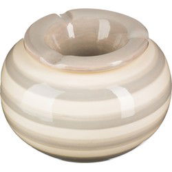 Terras asbak/stormasbak - rond - keramiek - 12 x 8 cm - grijs/wit - Asbakken