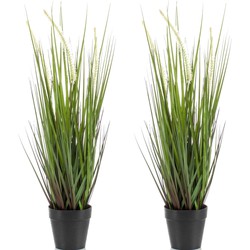 Set van 2x stuks kunstplanten groen gras sprieten 53 cm. - Kunstplanten