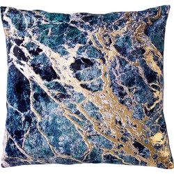 Dutch Decor MARBLE - Sierkussen velvet 45x45x cm Insignia Blue - blauw - Dutch Decor