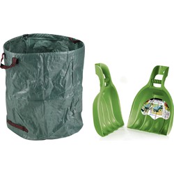 2 stuks kunststof bladgrijpers/handharken 39 cm met tuinafvalzak 272L voor tuinafval/bladeren - Harken