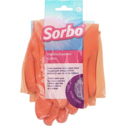 Sorbo Huishoudhandschoenen - maat L - oranje - extra sterk - Schoonmaakhandschoenen